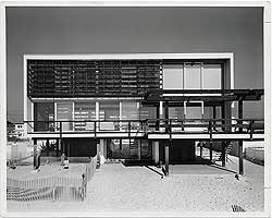 McMullen Beach House, Mantoloking, New Jersey. Marcel Breuer and Herbert Beckhard, architects. Ben Schnall, photographer, [between 1960 and 1964]. 
