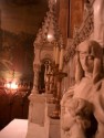 Statues of Mary with Jesus and Elizabeth with John flank the altar in the Lady Chapel.  The altar and its statuary were given as a memorial to Mr. Fiskes wife's, Marionne, parents Sarah Cowles Cushman (the altar) and Archibald Falconer Cushman (altar statuary).  